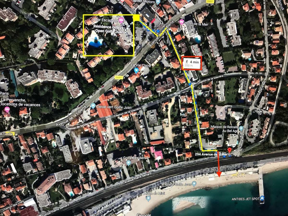 Appartement T2 De Standing Au Pied Des Plages Golfe-Juan Kültér fotó